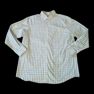 Duluth Trading Co. Wrinkle Fighter Relaxed Fit Green Plaid Button LS Shirt Men's